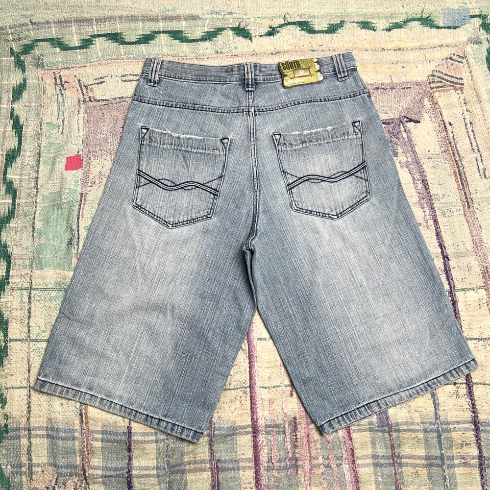 Vintage Southpole Denim Shorts Jean Men’s 36x16 Blue Gold Tab Baggy Faded Y2K